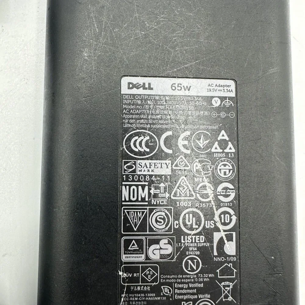 Dell 65W Slim Laptop Charger HA65NM130 JNKWD 0JNKWD (GENUINE)